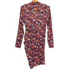 VERONICA BEARD Louella Silk Floral Long Sleeve Mini Dress Berry Red (MSRP $648)