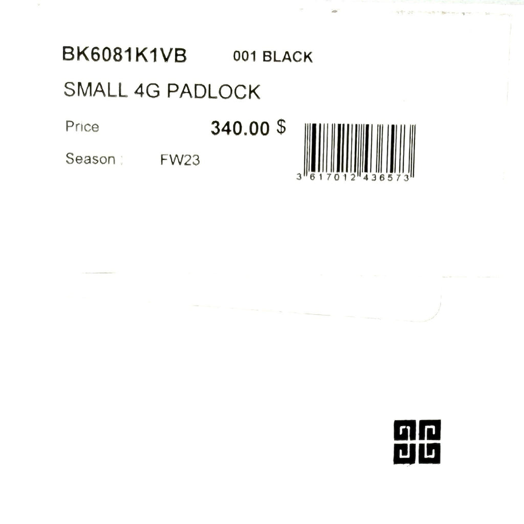 GIVENCHY 4G Logo Padlock Pendant Key Charm Gunmetal Black (MSRP $340)