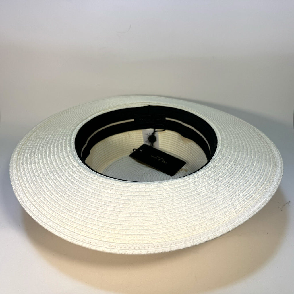 RAG & BONE Womens Somer Woven Straw Hat Ivory (MSRP $225)