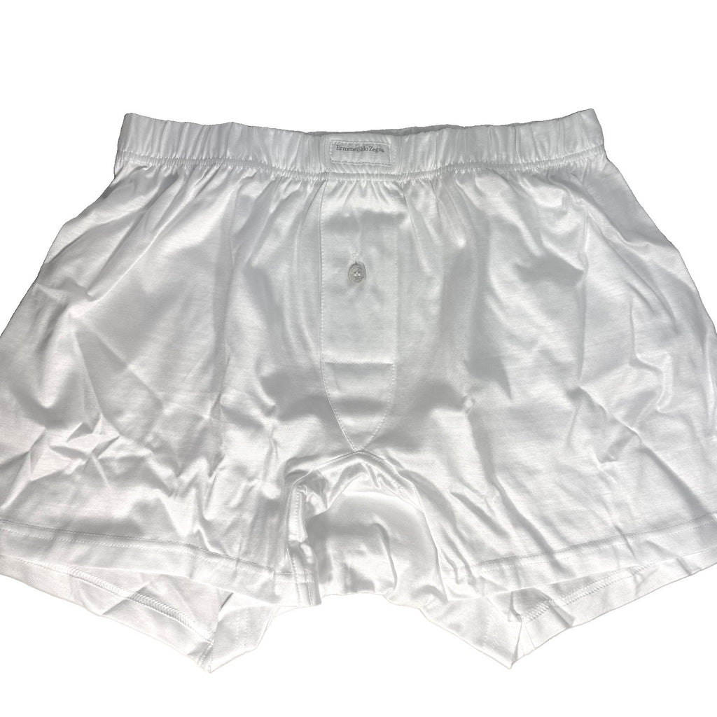 ERMENEGILDO ZEGNA Mens Filo Di Scozia Boxer Trunk Underwear White XS (MSRP $55)