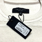 RAG & BONE Mens Colton Wool Crewneck Sweater Ivory White XL (MSRP $398)