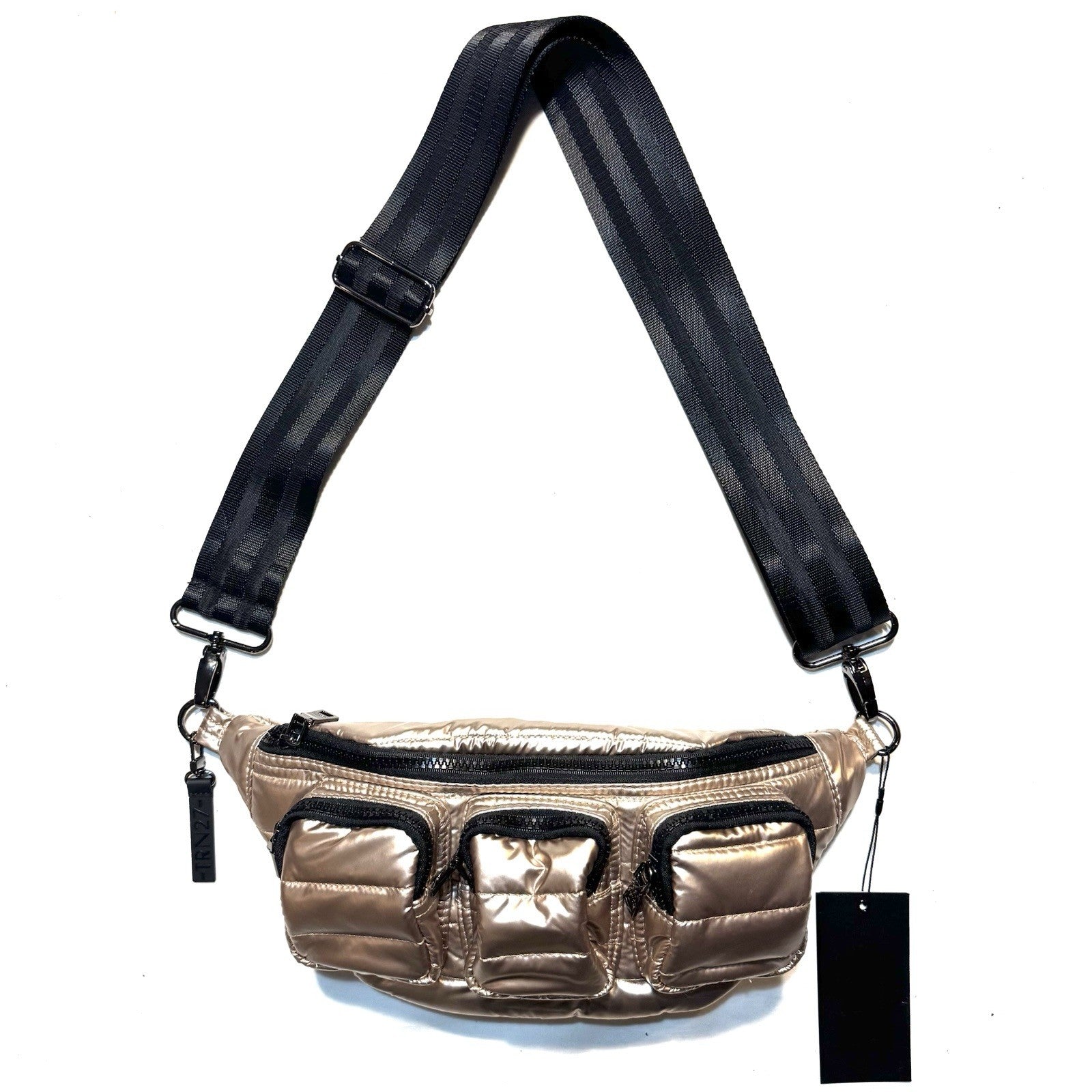 THINK ROYLN Triple Threat Sling Crossbody Bag Pearl Cashmere Gold (MSRP $158)