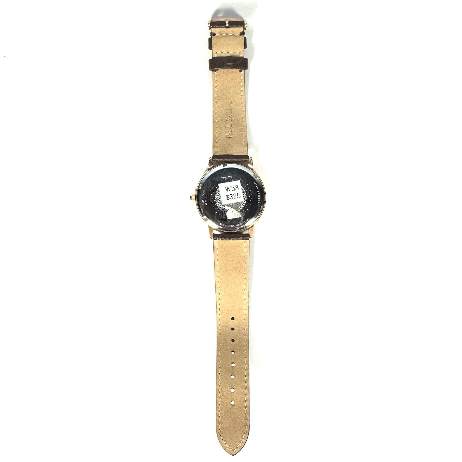 PAUL SMITH Mens Leather Strap Stainless Watch Bronze Brown 38mm (MSRP $325)