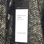 BCBG MAX AZRIA Womens Leather Fringe Trim Poncho Black Taupe (MSRP $248)