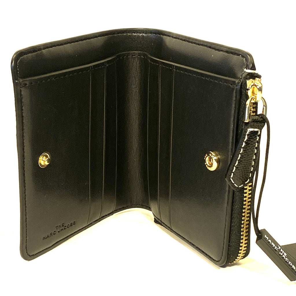 MARC JACOBS J Link Leather Zip Snap Wallet Black (MSRP $150)