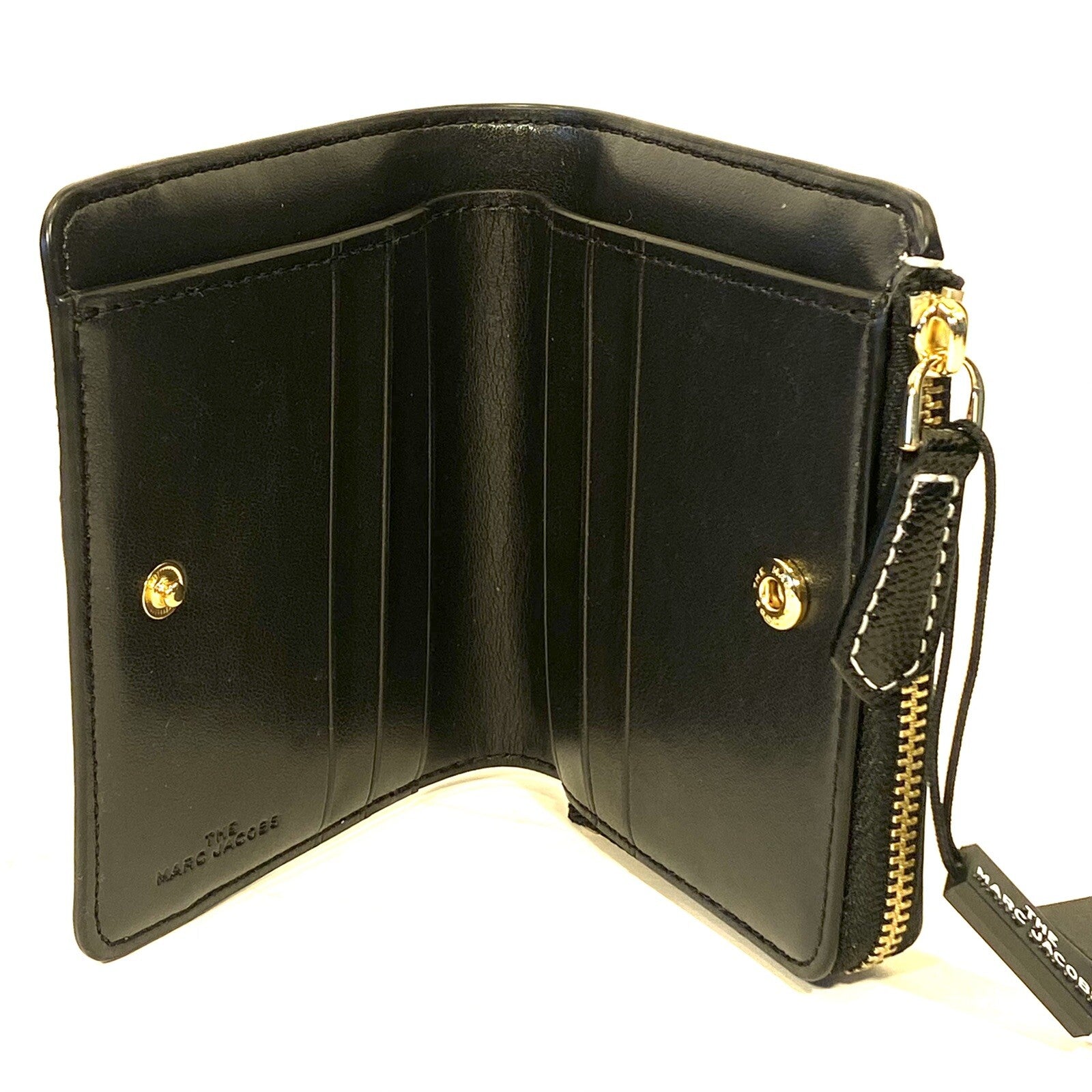 MARC JACOBS J Link Leather Zip Snap Wallet Black (MSRP $150)
