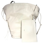 KHAITE Womens The Medium Osa Leather Tote Bag Ivory White (MSRP $2,600)