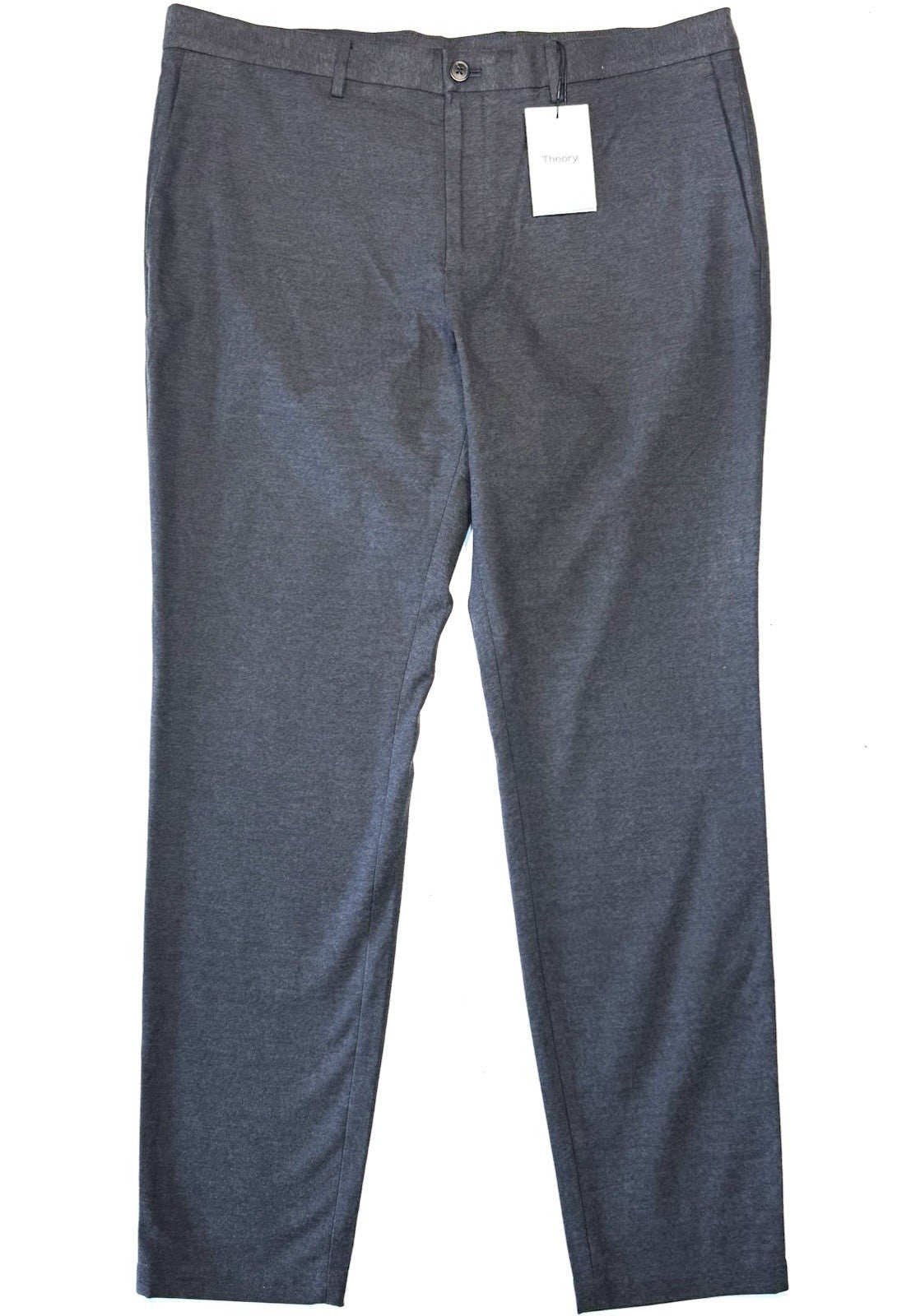 THEORY Mens Zaine Melange Rhodes Wool Twill Chino Pants Grey (MSRP $225)