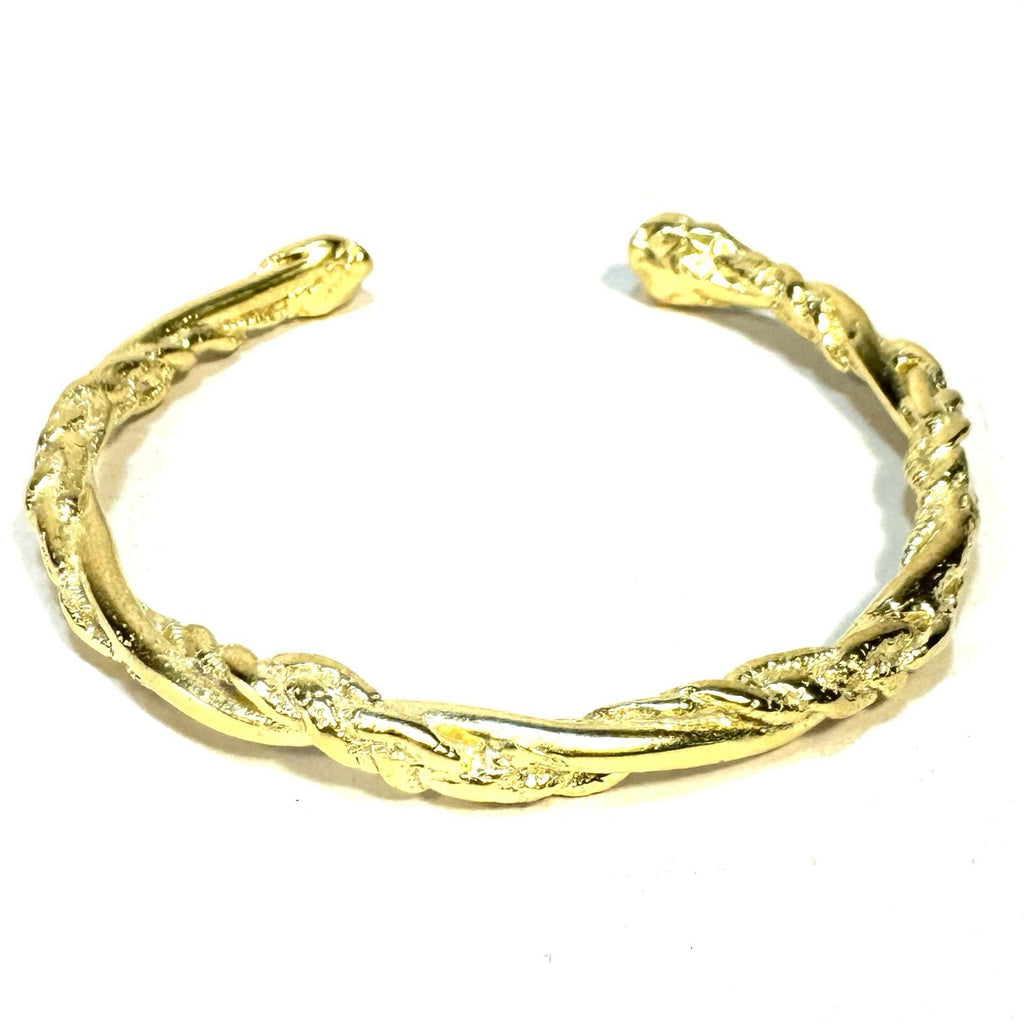 YSSO Womens Riza 24k Gold Plated Twist Open Cuff Bracelet (MSRP $390)