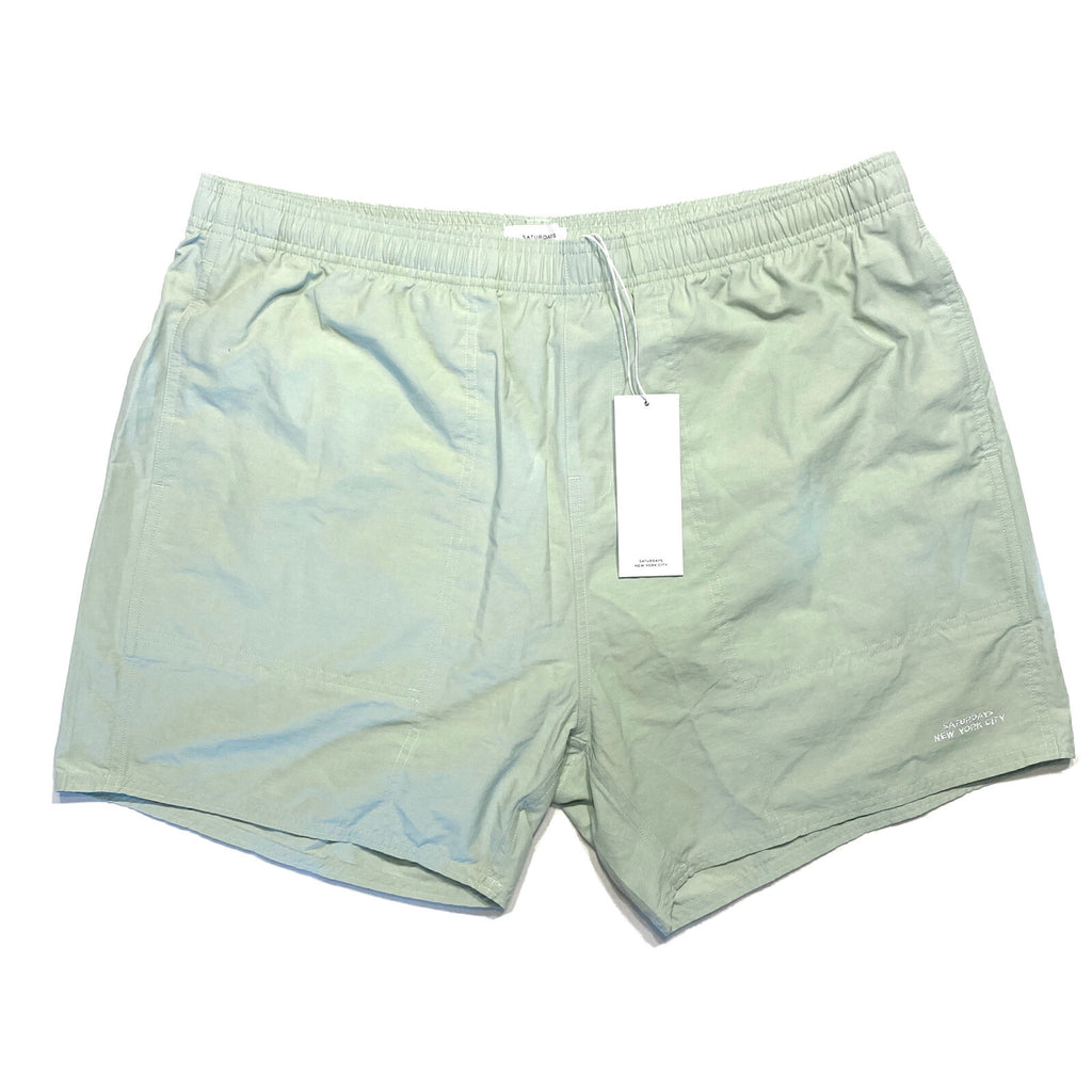 SATURDAYS NYC Mens Talley Swim Trunks Shorts Smoke Green XXL (MSRP $118)