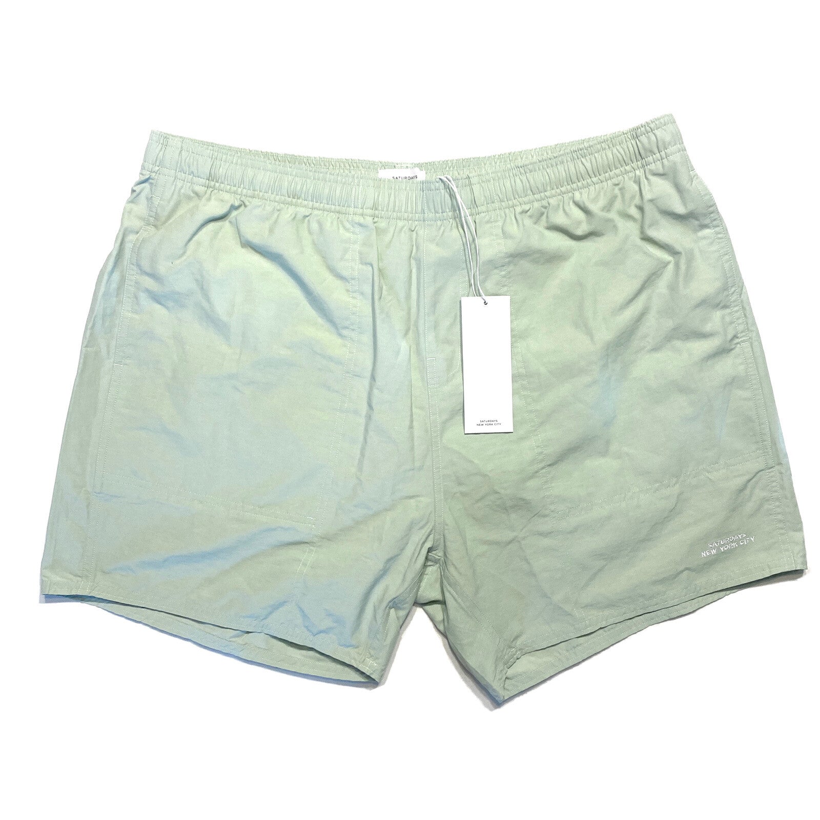 SATURDAYS NYC Mens Talley Swim Trunks Shorts Smoke Green XXL (MSRP $118)