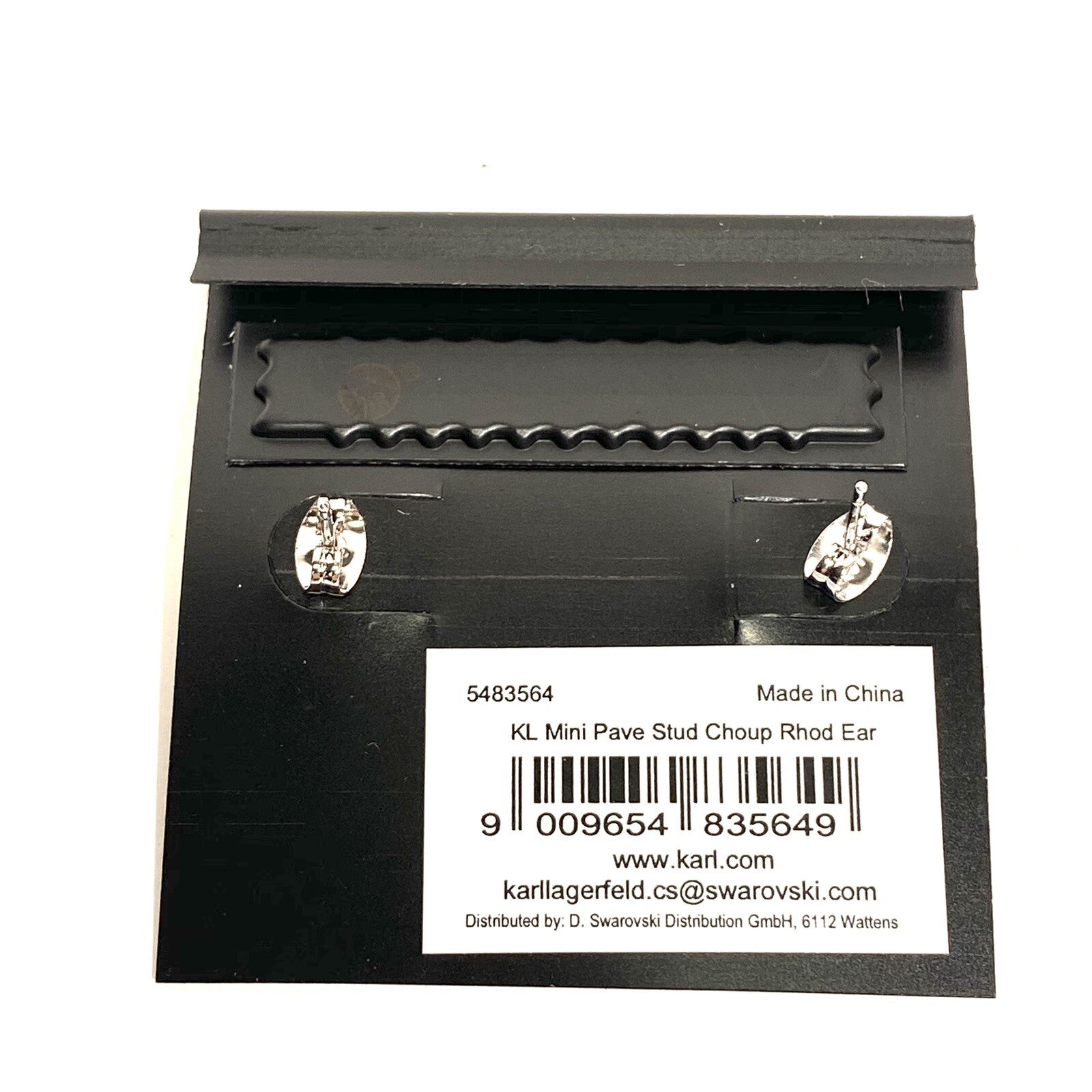 KARL LAGERFELD Swarovski Choupette Cat Mini Pave Stud Earrings Silver (MSRP $49)