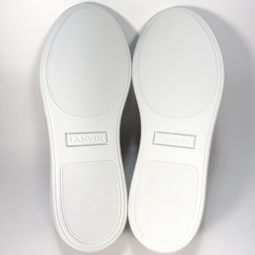 LANVIN Mens DDB1 Basket Cap Toe Leather Low Top Sneakers White (MSRP $590)