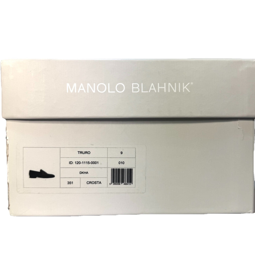 MANOLO BLAHNIK Mens Truro Suede Slip On Loafers Dark Khaki Green 9 (MSRP $995)