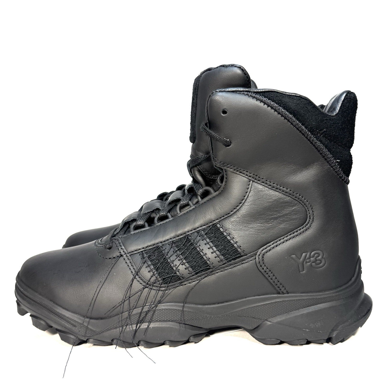 Y-3 Adidas Mens GSG9 Leather Lace Up High Top Sneaker Boots Black (MSRP $400)