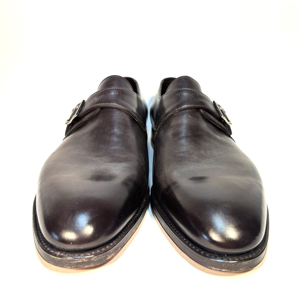 JOHN LOBB Mens Kenton Calf Leather Buckle Shoes Dark Brown 10.5 (MSRP $1,900)