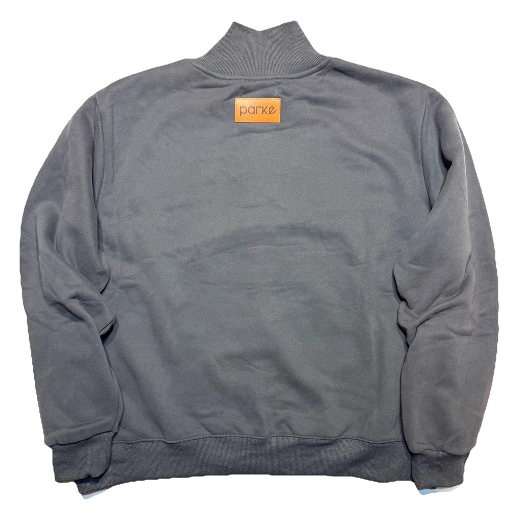 PARKE Womens Classic Heritage Mockneck Sweatshirt Dark Grey L/XL