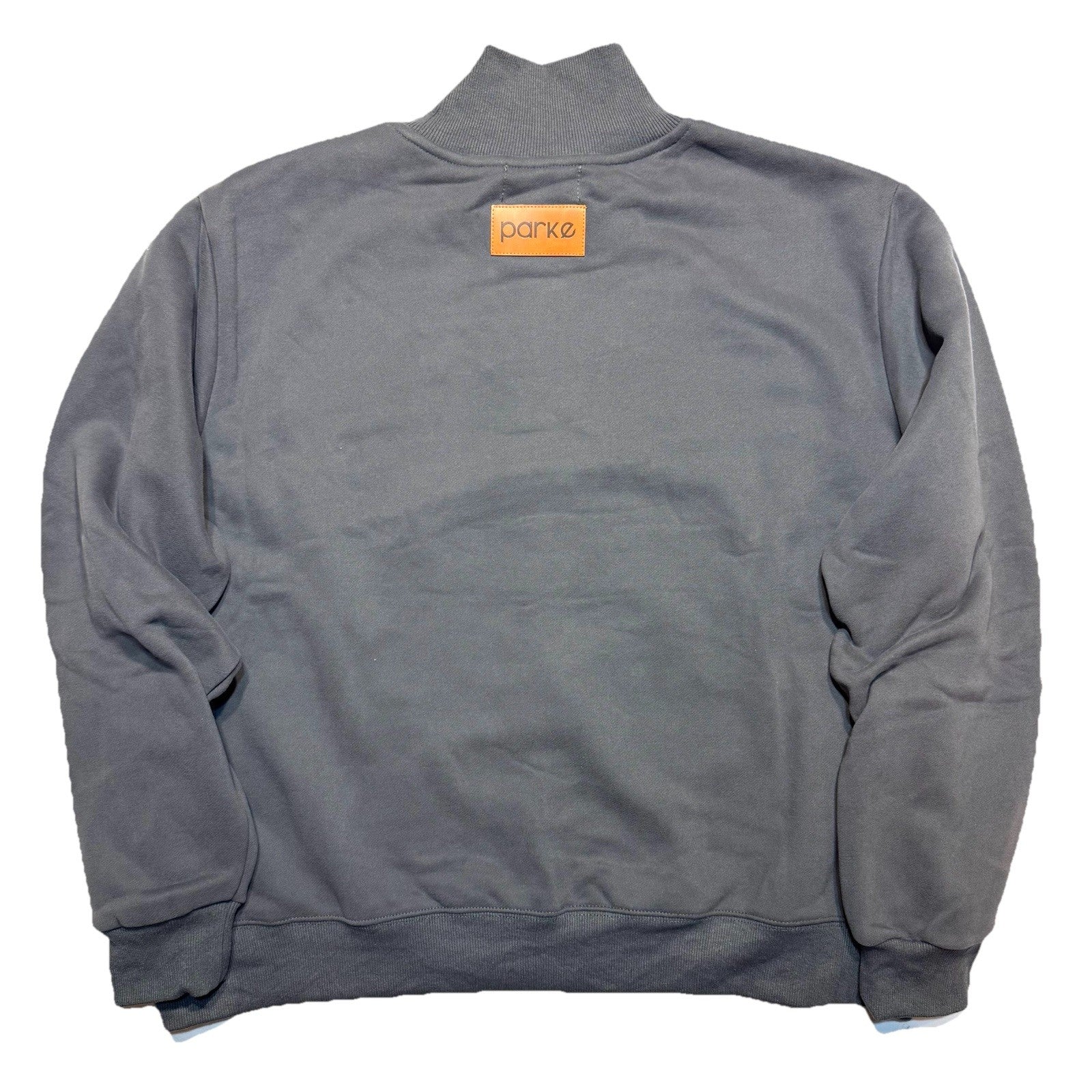 PARKE Womens Classic Heritage Mockneck Sweatshirt Dark Grey L/XL