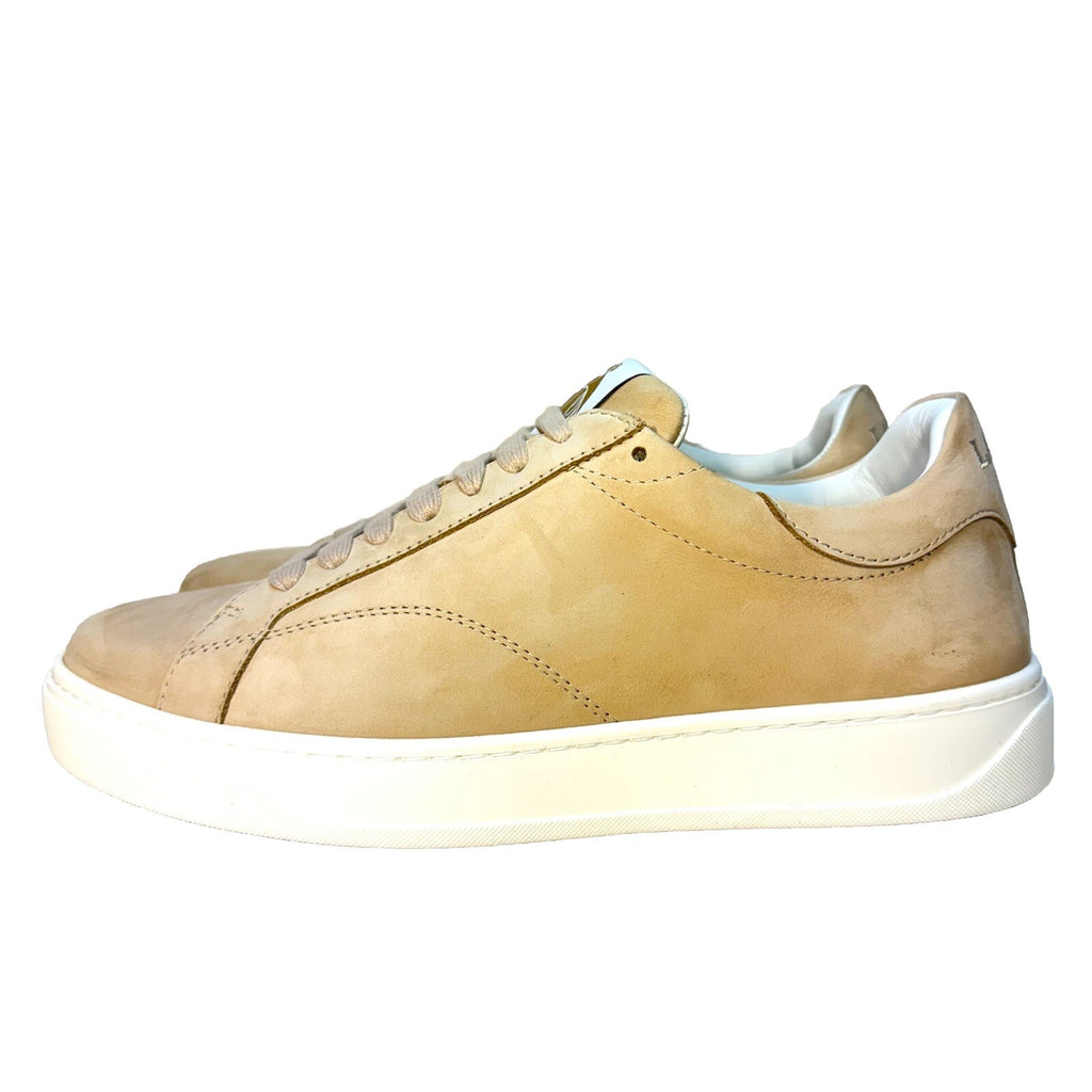 LANVIN Mens DDB0 Nubuck Suede Leather Low Top Sneakers Sand Beige (MSRP $550)