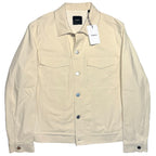 THEORY Mens River Neoteric Twill Button Front Jacket Ivory White XL (MSRP $325)