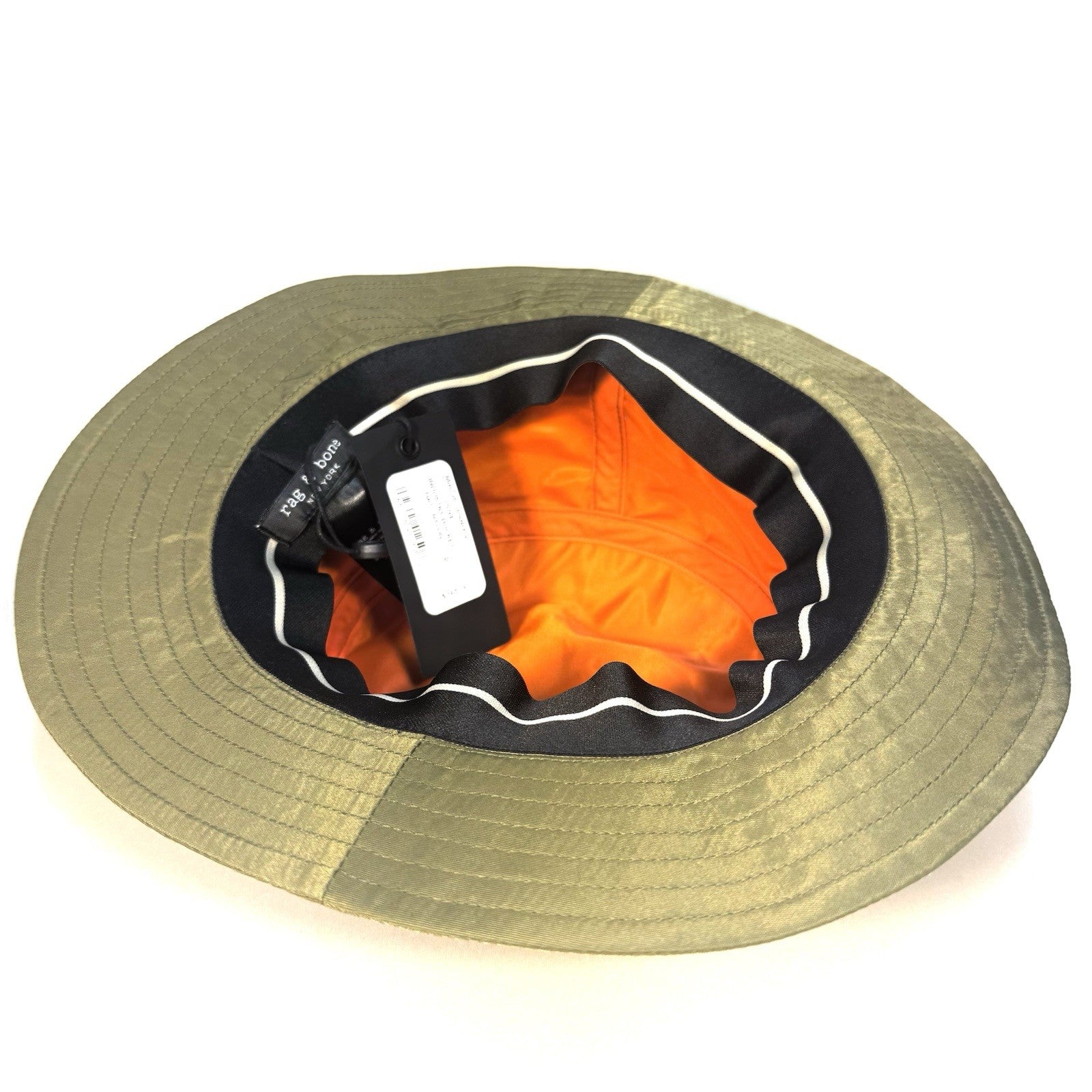 RAG & BONE Mens Industry Nylon Logo Bucket Hat Olive Green M (MSRP $165)