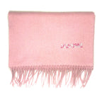 MISSONI Womens Wool Fringe Scarf Pink Logo Navy Blue Gray Fuchsia