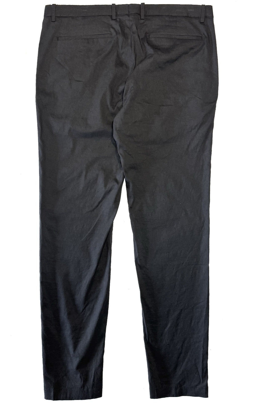 THEORY Mens Zaine Good Crunch Linen Straight Leg Chino Pants Black (MSRP $265)