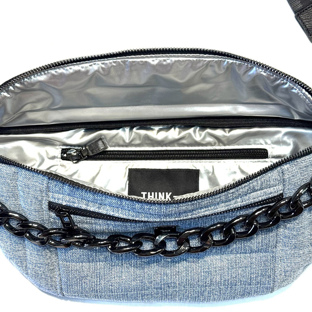 THINK ROYLN Sister Sling Crossbody Bag Denim Light Blue (MSRP $178)