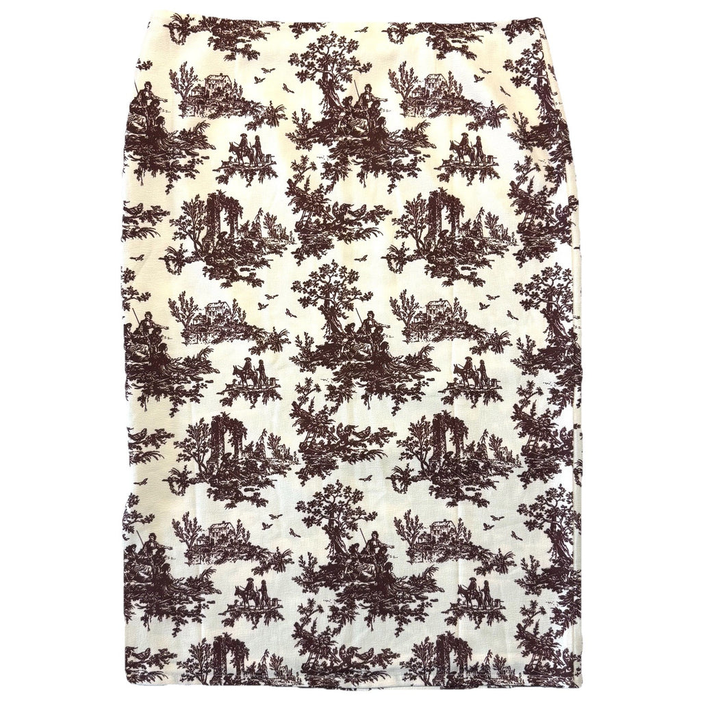MIAOU Womens Moni Toile Print Maxi Knee Skirt Brown (MSRP $145)