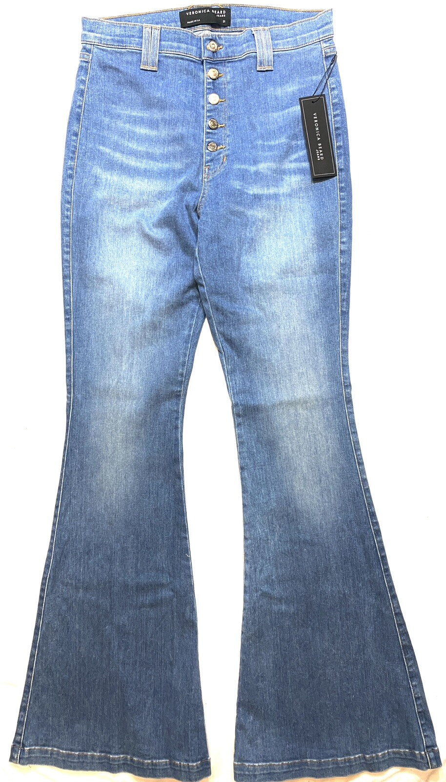 VERONICA BEARD Sheridan Exaggerated Flare Bell Bottom Jeans Blue 31 (MSRP $298)