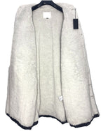 R13 Womens Lyle Denim Sherpa Long Trucker Parka Coat Stone Black L (MSRP $845)