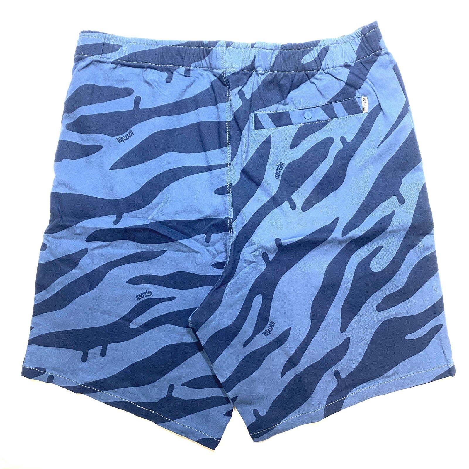 ICE CREAM Mens Concave Camo Tiger Stripe Shorts Federal Blue (MSRP $125)