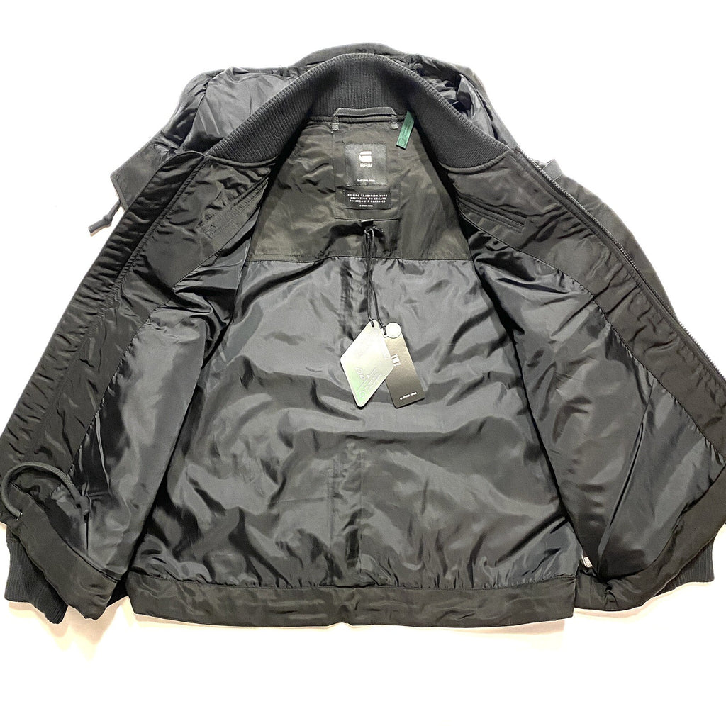 G STAR RAW Mens Multi Pocket Hooded Bomber Jacket Coat Black (MSRP $310)