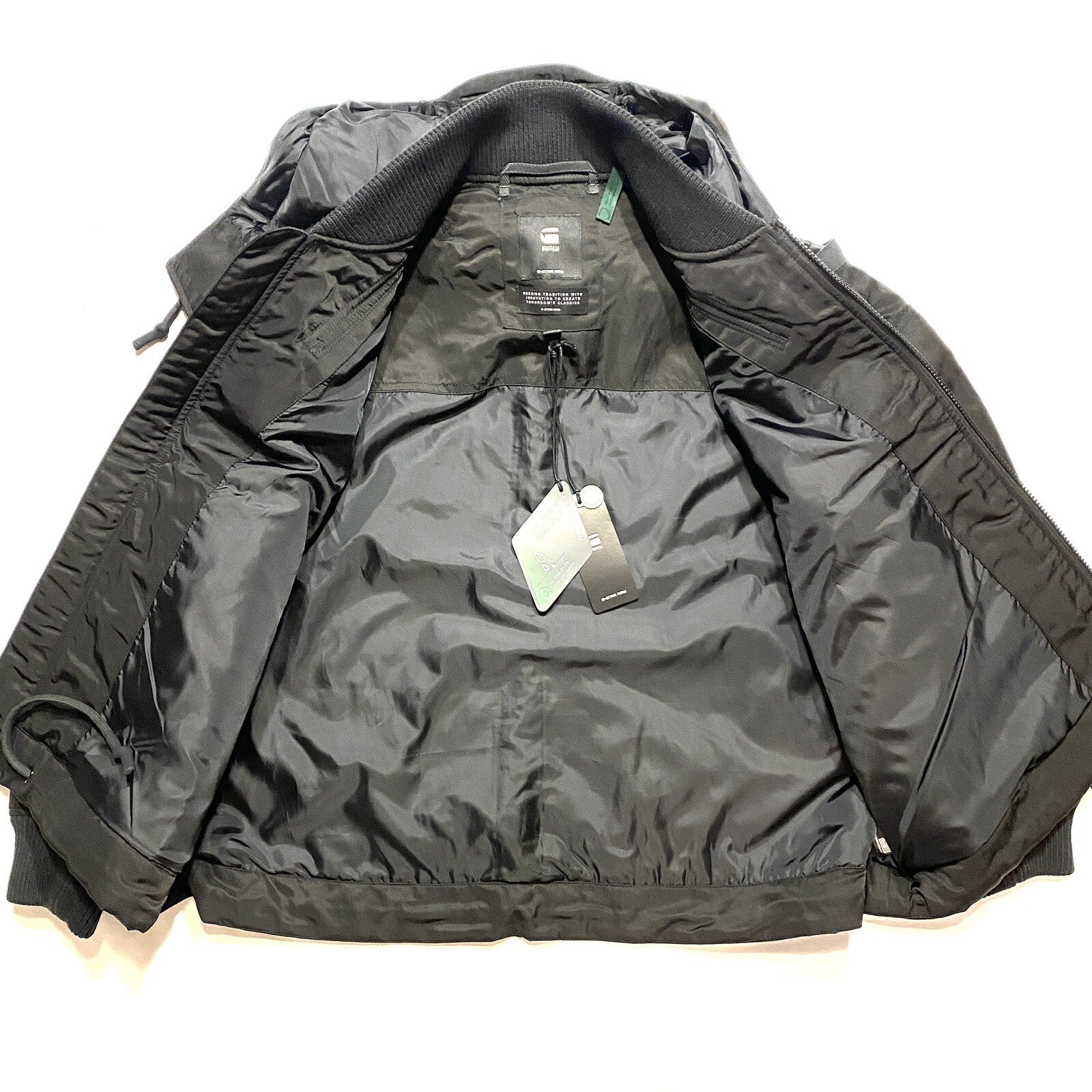 G STAR RAW Mens Multi Pocket Hooded Bomber Jacket Coat Black (MSRP $310)