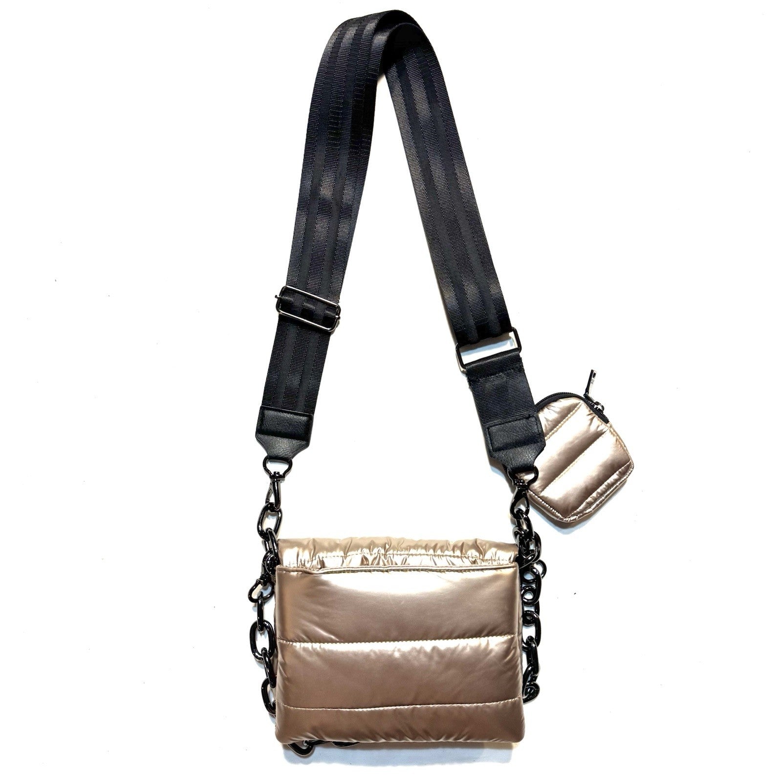 THINK ROYLN Downtown Crosswalk Crossbody Bag Pearl Cashmere Gold (MSRP $158)