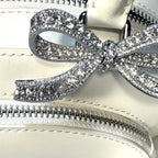 SELF-PORTRAIT Womens Curved Leather Mini Shoulder Bag Cream White (MSRP $555)