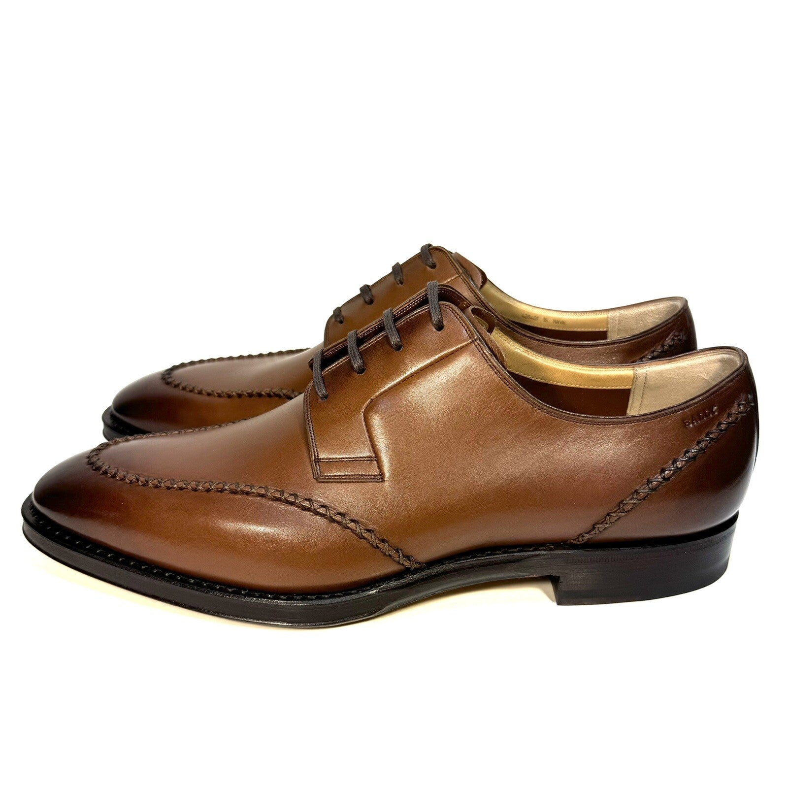 BALLY Scribe Scaron Goodyear Leather Lace Up Dress Loafers Brown (MSRP $1,250)