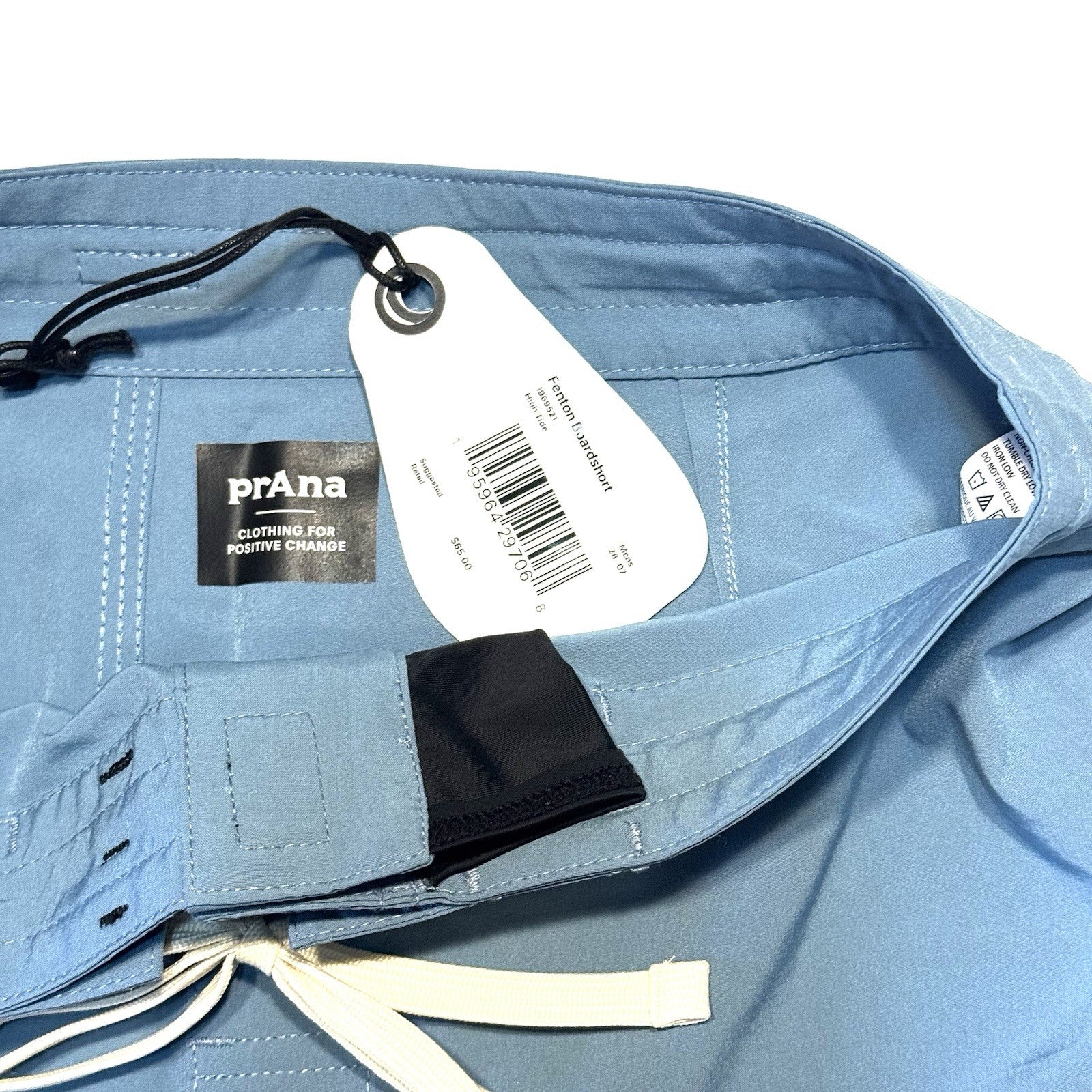 PRANA Mens 7in Fenton Board Shorts Swim Trunks High Tide Blue 28 (MSRP $65)