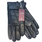 BRUNO MAGLI Mens Cashmere Lined Quilted Leather Touchscreen Gloves Black XL