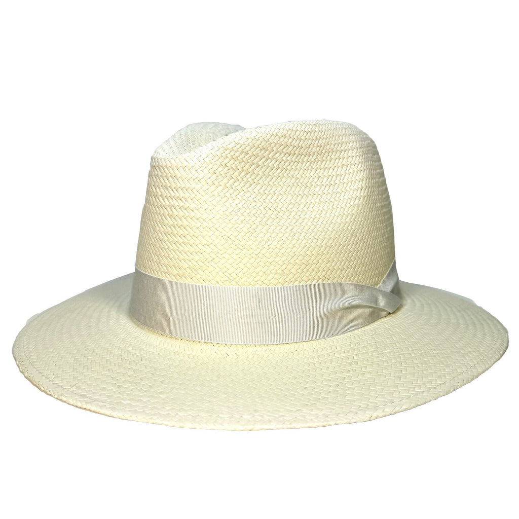 RAG & BONE Womens Panama Packable Straw Ribbon Hat Ivory (MSRP $250)