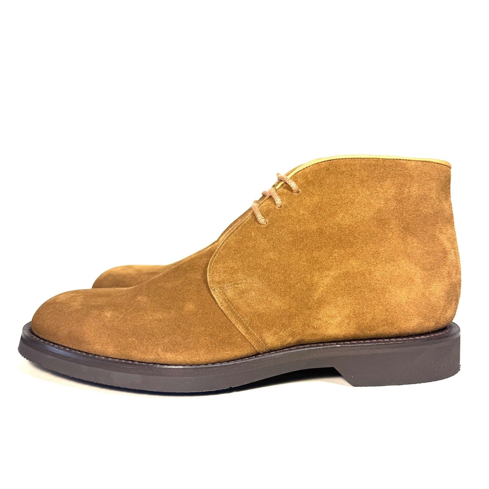 JOHN LOBB Mens Dixter Suede Leather Chukka Boots Tobacco Brown 10 (MSRP $2,050)