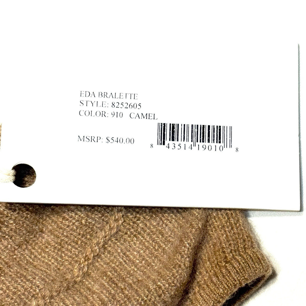 KHAITE Womens Eda Cashmere Knit Bralette Top Camel Tan Beige (MSRP $540)