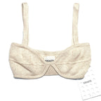 KHAITE Womens Eda Cashmere Knit Bralette Top Custard Ivory (MSRP $540)