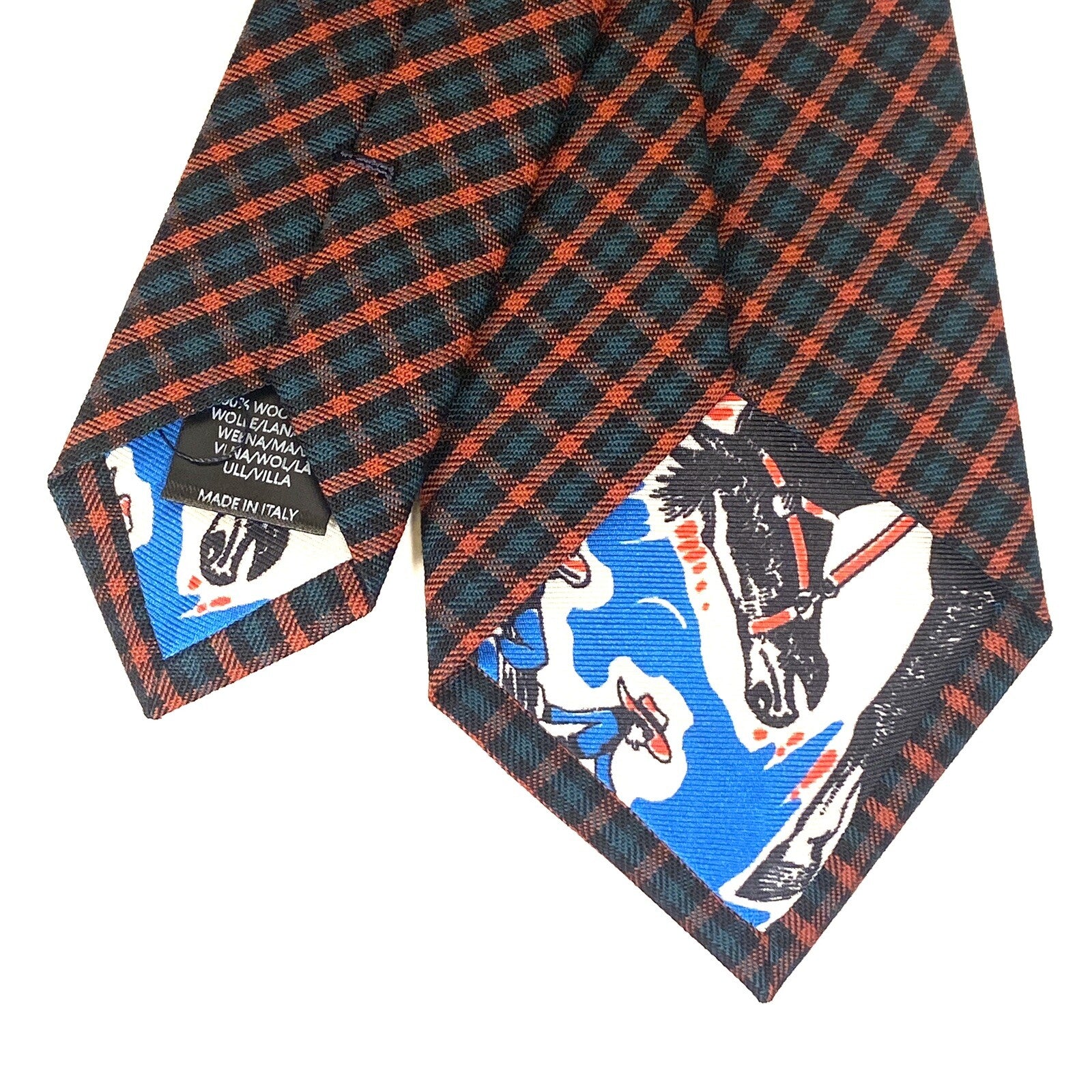 PAUL SMITH Mens Gingham Check Woven Wool Tie Red Green (MSRP $125)