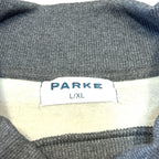 PARKE Womens Fleece Varsity Logo Mockneck Sweatshirt Heather Dark Grey L/XL