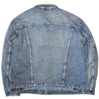 LEVIS Mens Vintage Fit Sherpa Jacket Denim Jean Trucker Jacket Blue L