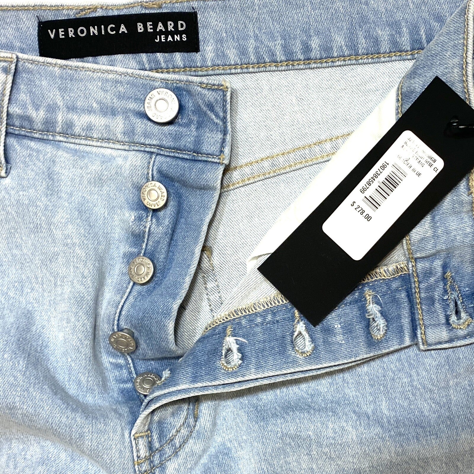 VERONICA BEARD Blake Classic Straight High Rise Jeans Glacier Blue 30 -MSRP $278