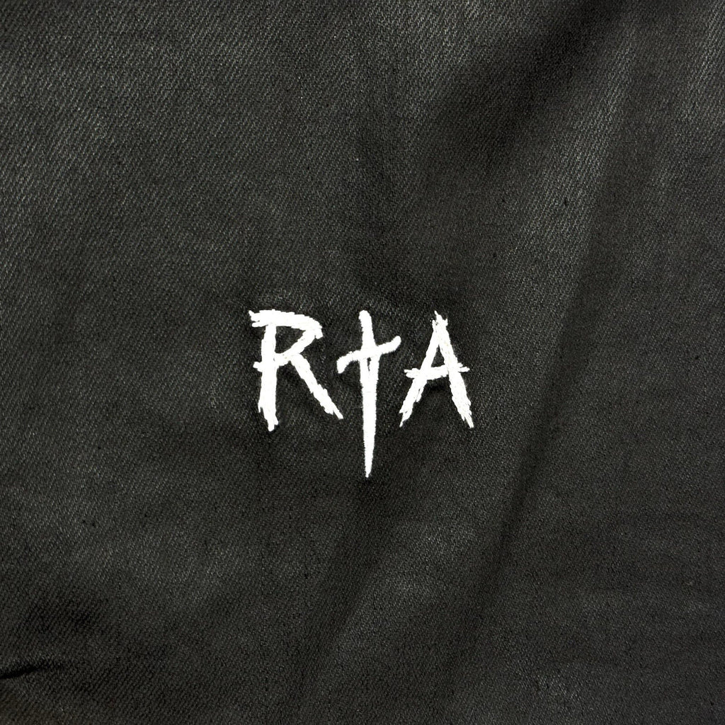 RtA Mens Bryant Coated Dagger Embroidered Jeans Black 42 (MSRP $298)