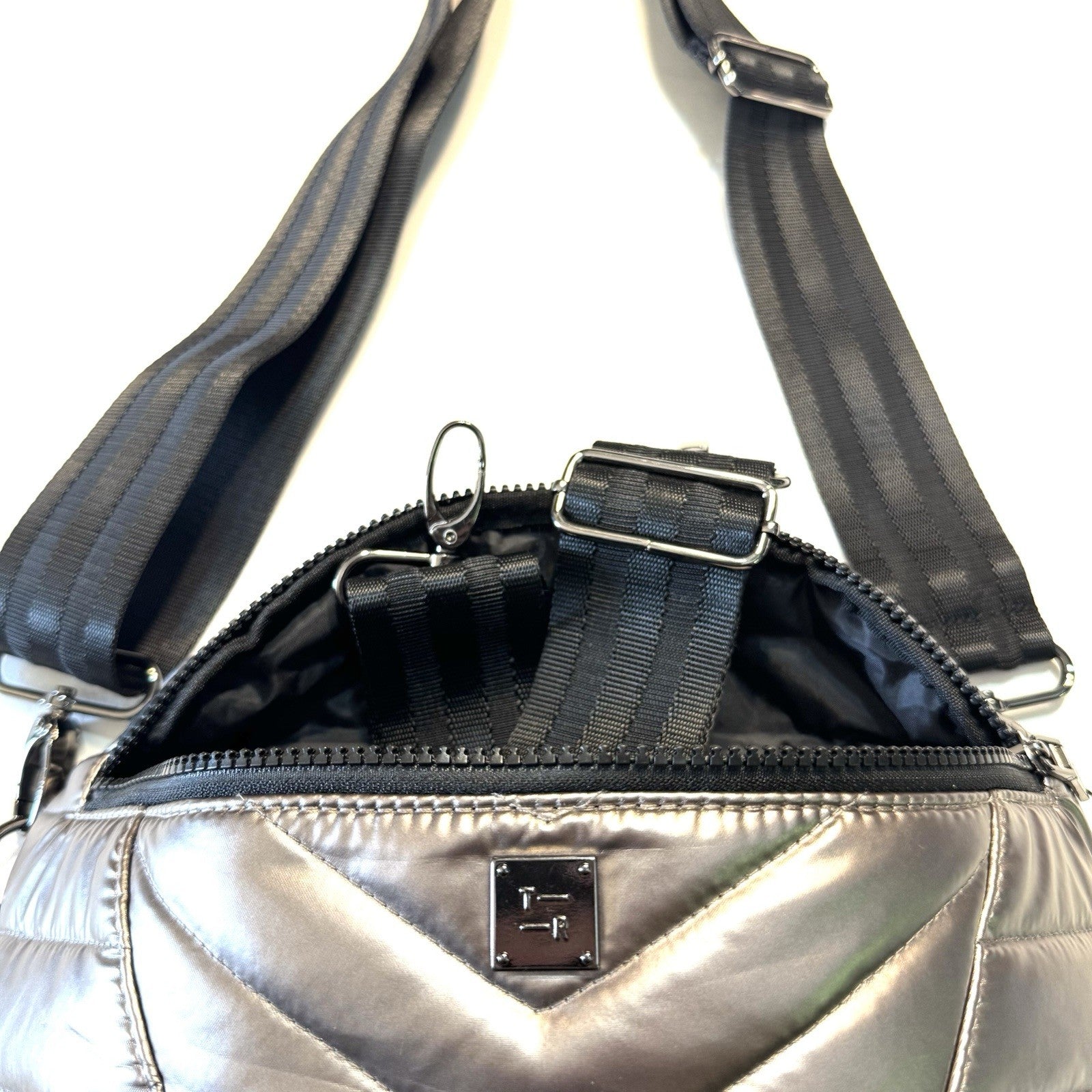 THINK ROYLN Little Runaway Sling Crossbody Bag Pearl Latte Grey (MSRP $128)