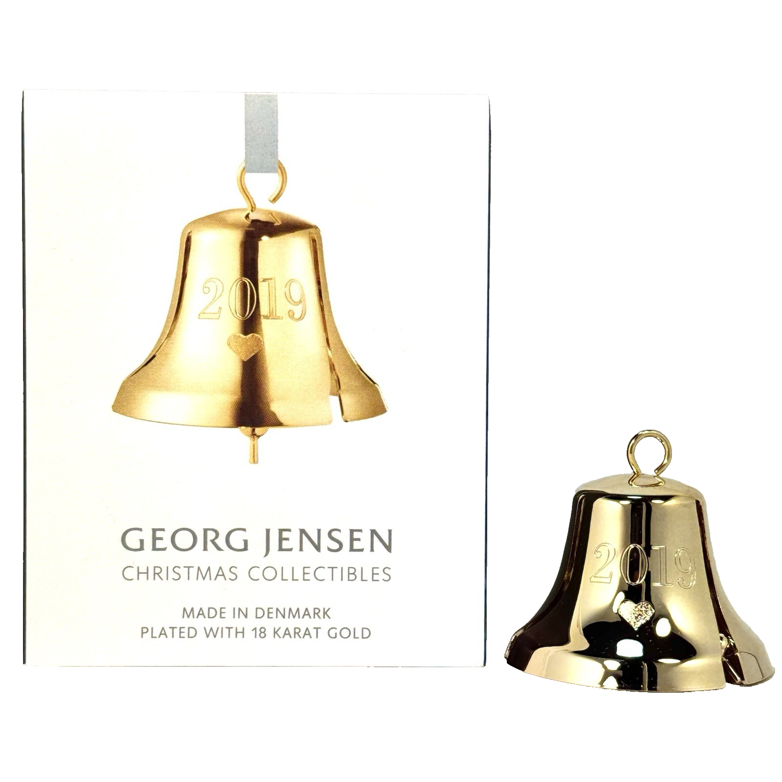 GEORG JENSEN 18k Gold Plated 2019 Christmas Holiday Bell Ornament
